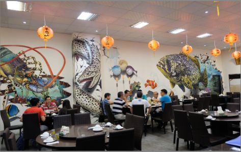 枞阳海鲜餐厅墙体彩绘